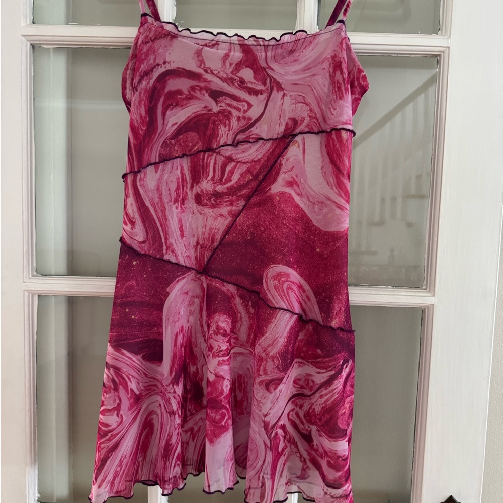 Urban Outfitters Pink Swirl Mini Dress